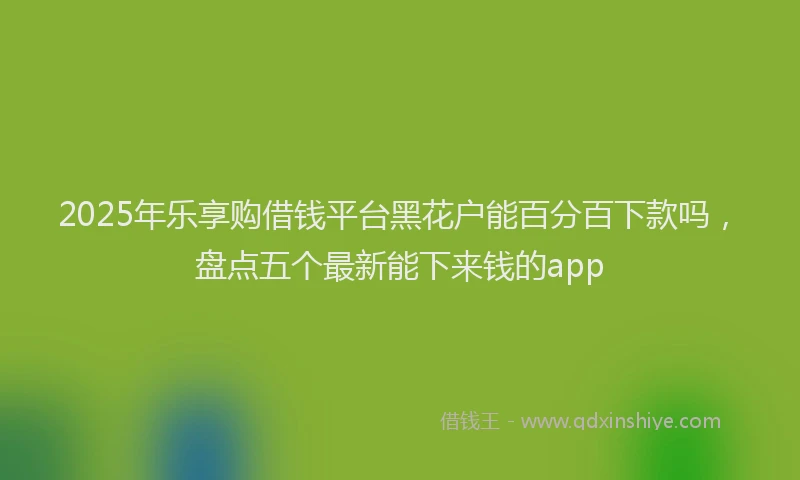 2025年乐享购借钱平台黑花户能百分百下款吗，盘点五个最新能下来钱的app