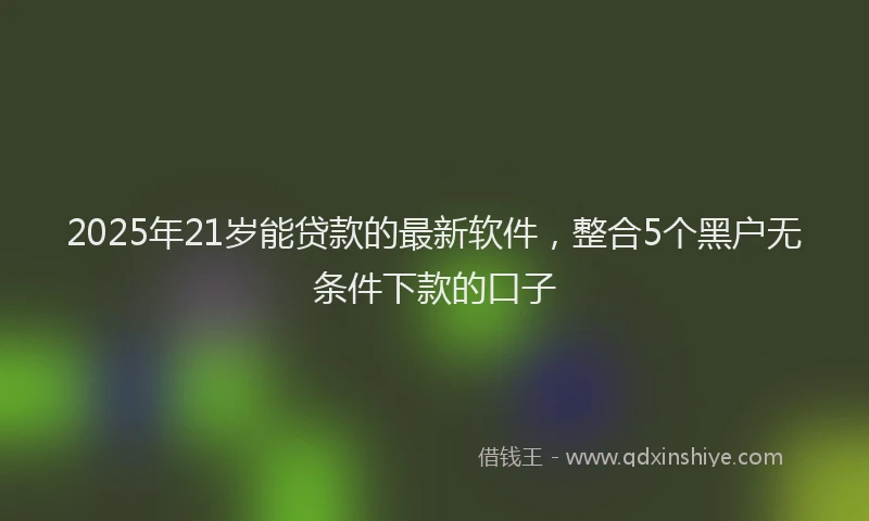 2025年21岁能贷款的最新软件，整合5个黑户无条件下款的口子