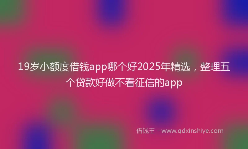 19岁小额度借钱app哪个好2025年精选，整理五个贷款好做不看征信的app