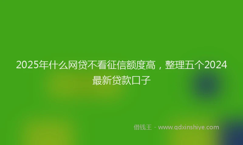 2025年什么网贷不看征信额度高，整理五个2024最新贷款口子
