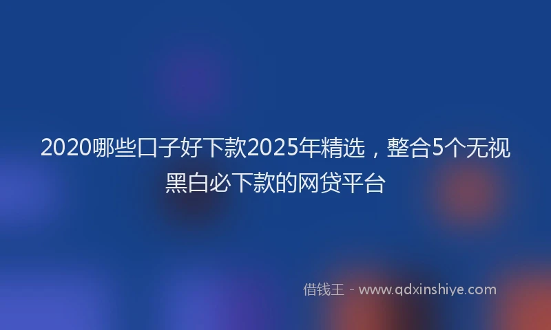 2020哪些口子好下款2025年精选，整合5个无视黑白必下款的网贷平台