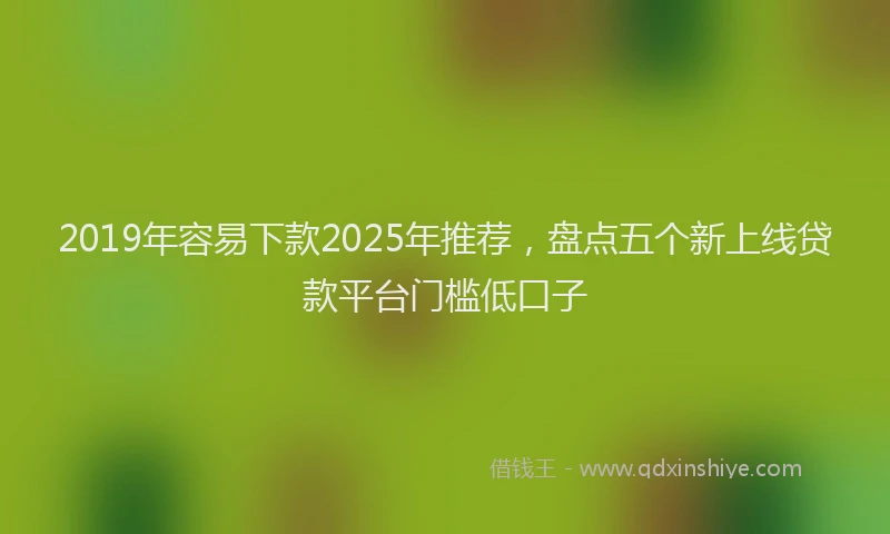2019年容易下款2025年推荐，盘点五个新上线贷款平台门槛低口子