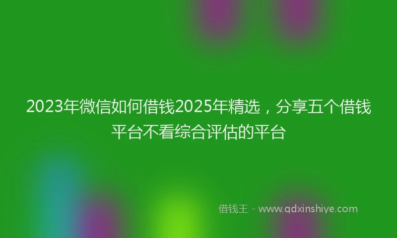2023年微信如何借钱2025年精选，分享五个借钱平台不看综合评估的平台