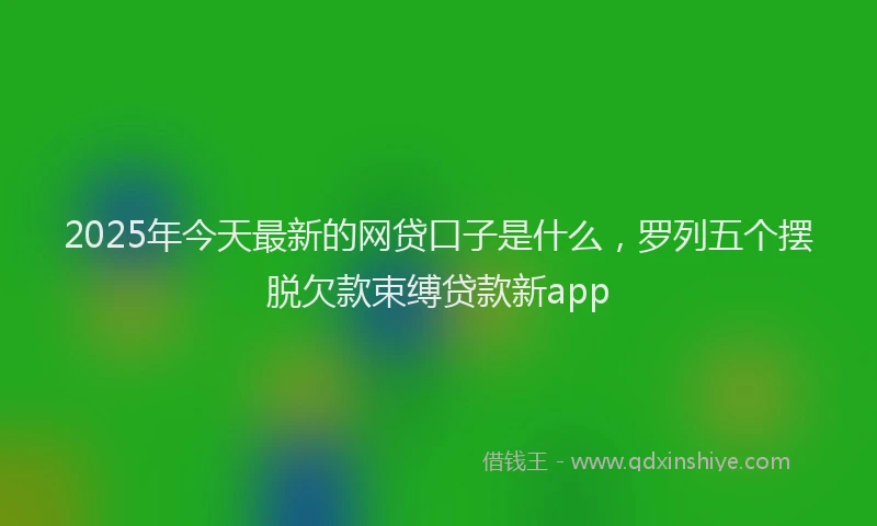 2025年今天最新的网贷口子是什么，罗列五个摆脱欠款束缚贷款新app