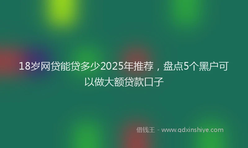 18岁网贷能贷多少2025年推荐，盘点5个黑户可以做大额贷款口子