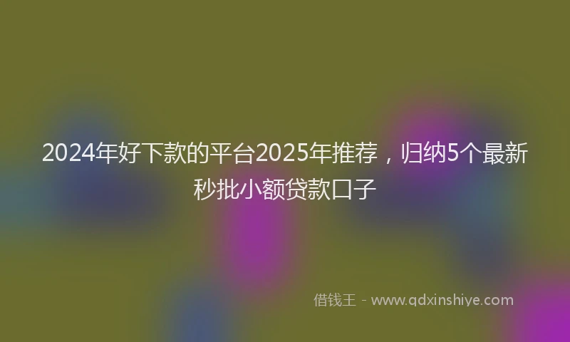 2024年好下款的平台2025年推荐，归纳5个最新秒批小额贷款口子