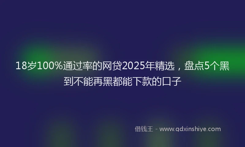 18岁100%通过率的网贷2025年精选，盘点5个黑到不能再黑都能下款的口子