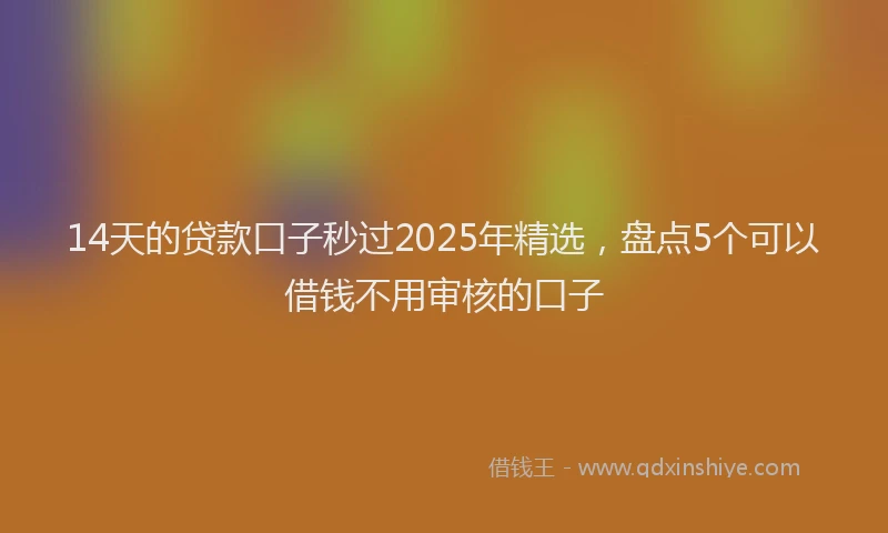14天的贷款口子秒过2025年精选，盘点5个可以借钱不用审核的口子