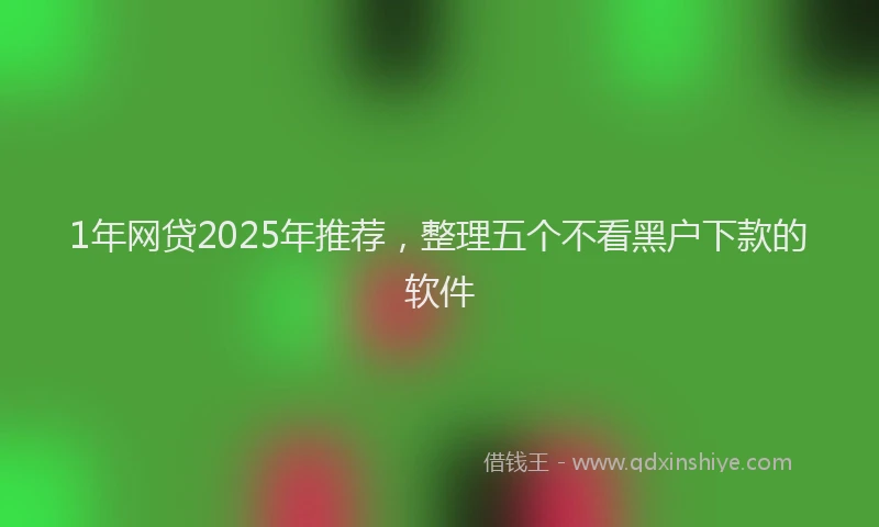 1年网贷2025年推荐，整理五个不看黑户下款的软件