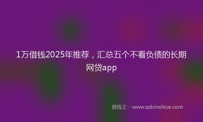 1万借钱2025年推荐，汇总五个不看负债的长期网贷app