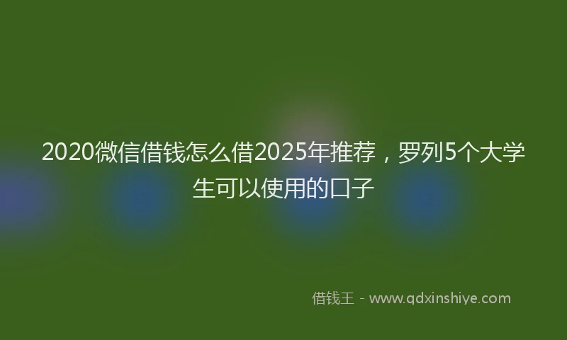 2020微信借钱怎么借2025年推荐，罗列5个大学生可以使用的口子
