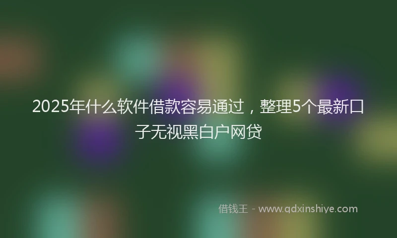 2025年什么软件借款容易通过，整理5个最新口子无视黑白户网贷