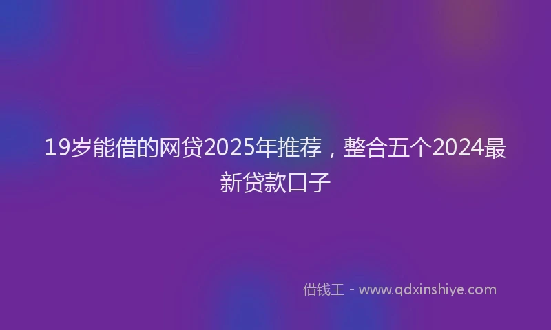 19岁能借的网贷2025年推荐，整合五个2024最新贷款口子