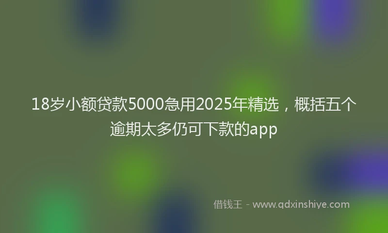 18岁小额贷款5000急用2025年精选，概括五个逾期太多仍可下款的app