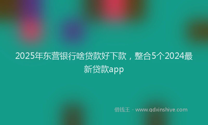 2025年东营银行啥贷款好下款，整合5个2024最新贷款app