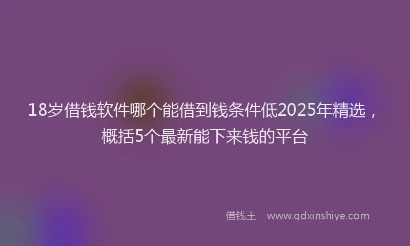 18岁借钱软件哪个能借到钱条件低2025年精选，概括5个最新能下来钱的平台