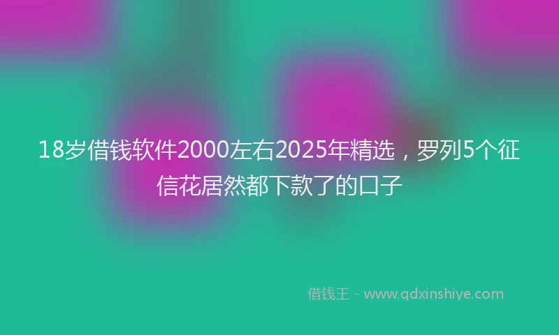 18岁借钱软件2000左右2025年精选，罗列5个征信花居然都下款了的口子