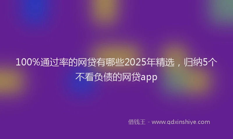100%通过率的网贷有哪些2025年精选，归纳5个不看负债的网贷app