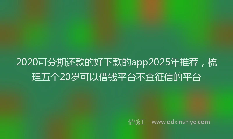 2020可分期还款的好下款的app2025年推荐，梳理五个20岁可以借钱平台不查征信的平台