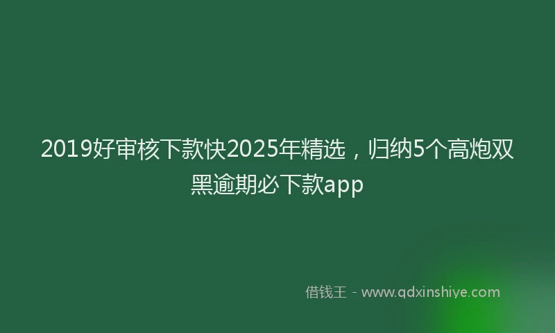 2019好审核下款快2025年精选，归纳5个高炮双黑逾期必下款app