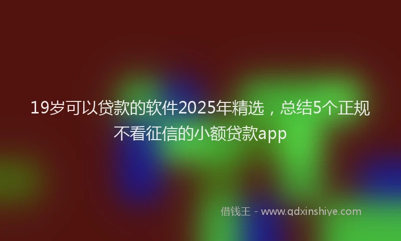 19岁可以贷款的软件2025年精选，总结5个正规不看征信的小额贷款app
