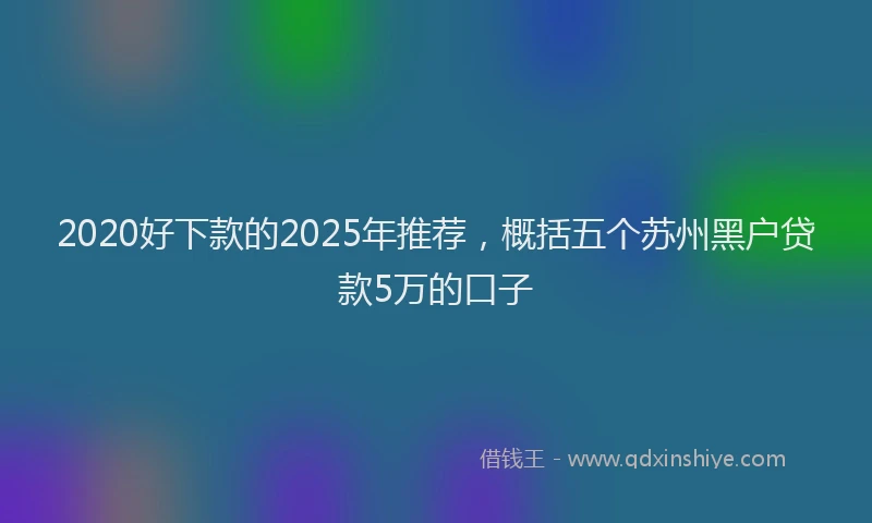 2020好下款的2025年推荐，概括五个苏州黑户贷款5万的口子