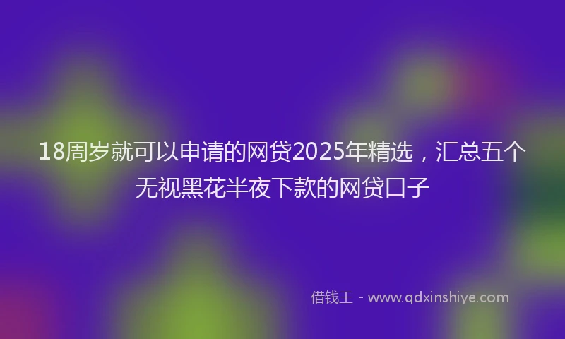 18周岁就可以申请的网贷2025年精选，汇总五个无视黑花半夜下款的网贷口子