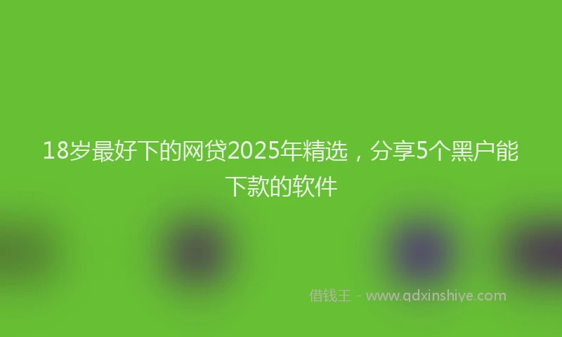 18岁最好下的网贷2025年精选，分享5个黑户能下款的软件