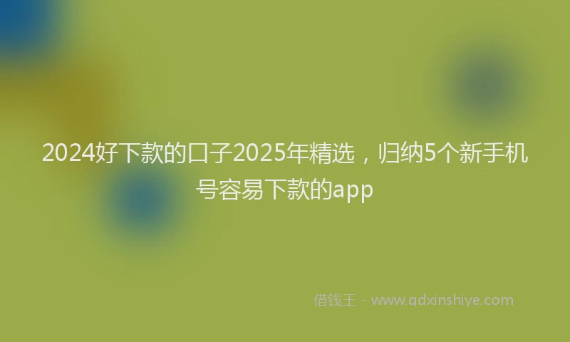 2024好下款的口子2025年精选，归纳5个新手机号容易下款的app
