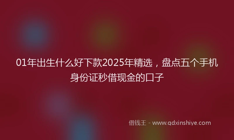 01年出生什么好下款2025年精选，盘点五个手机身份证秒借现金的口子