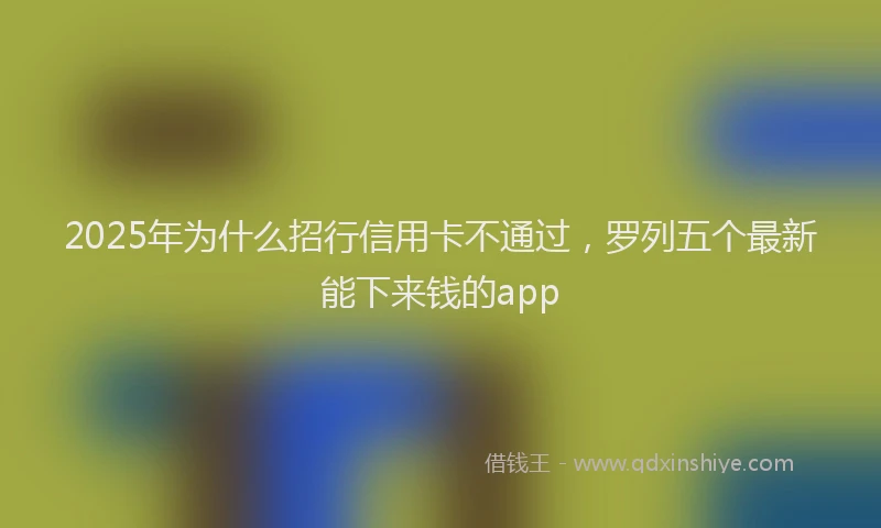 2025年为什么招行信用卡不通过，罗列五个最新能下来钱的app