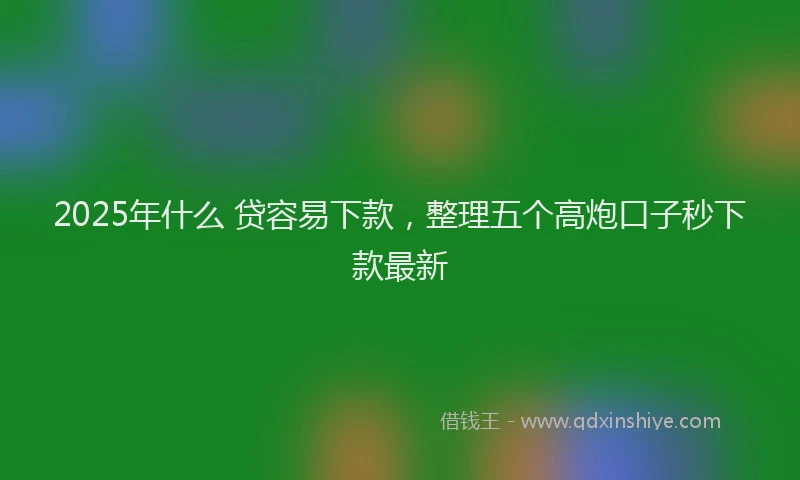2025年什么 贷容易下款，整理五个高炮口子秒下款最新