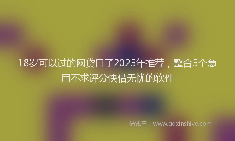 18岁可以过的网贷口子2025年推荐，整合5个急用不求评分快借无忧的软件