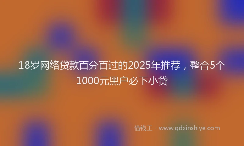 18岁网络贷款百分百过的2025年推荐，整合5个1000元黑户必下小贷