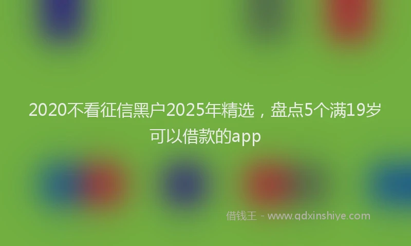 2020不看征信黑户2025年精选，盘点5个满19岁可以借款的app