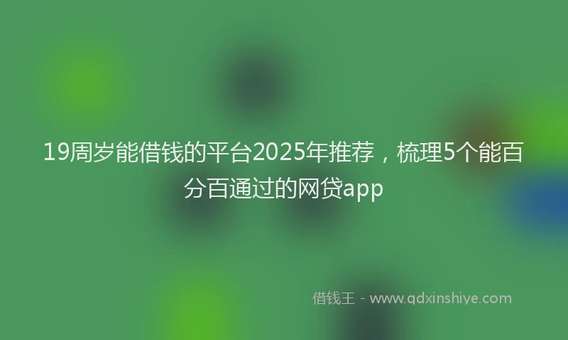 19周岁能借钱的平台2025年推荐，梳理5个能百分百通过的网贷app
