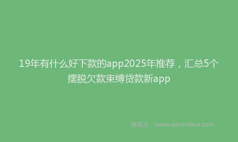 19年有什么好下款的app2025年推荐，汇总5个摆脱欠款束缚贷款新app