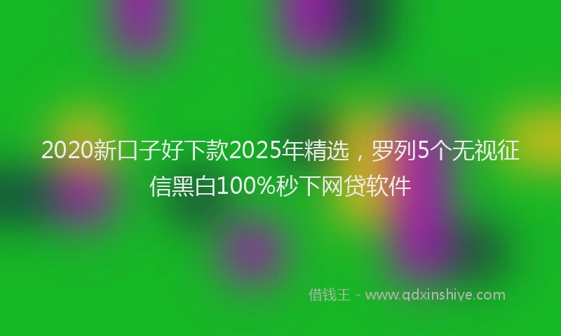 2020新口子好下款2025年精选，罗列5个无视征信黑白100%秒下网贷软件