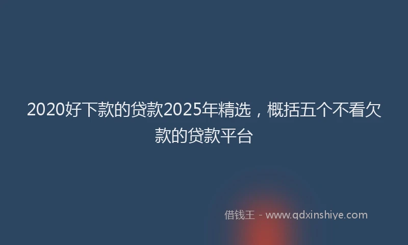 2020好下款的贷款2025年精选，概括五个不看欠款的贷款平台