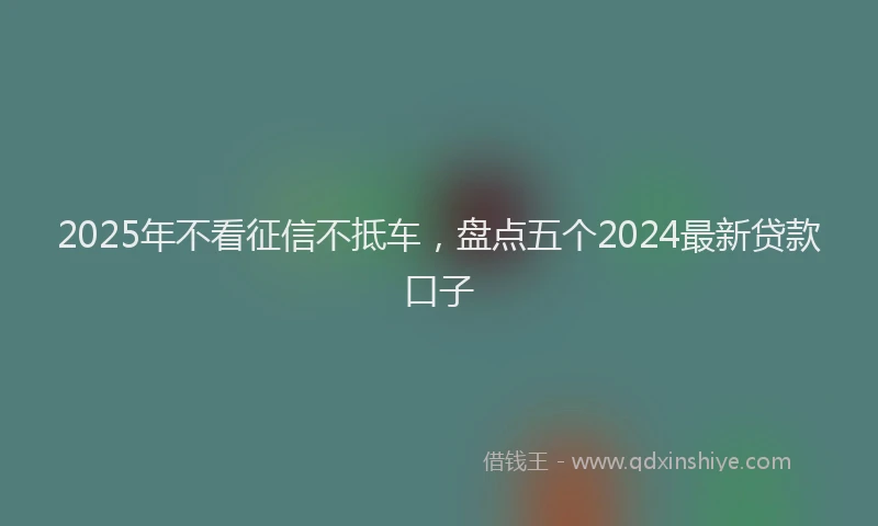 2025年不看征信不抵车，盘点五个2024最新贷款口子