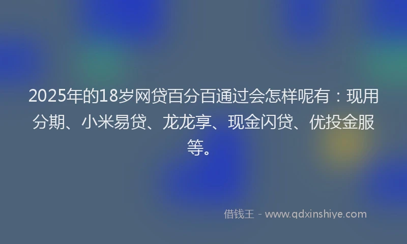2025年的18岁网贷百分百通过会怎样呢有：现用分期、小米易贷、龙龙享、现金闪贷、优投金服等。