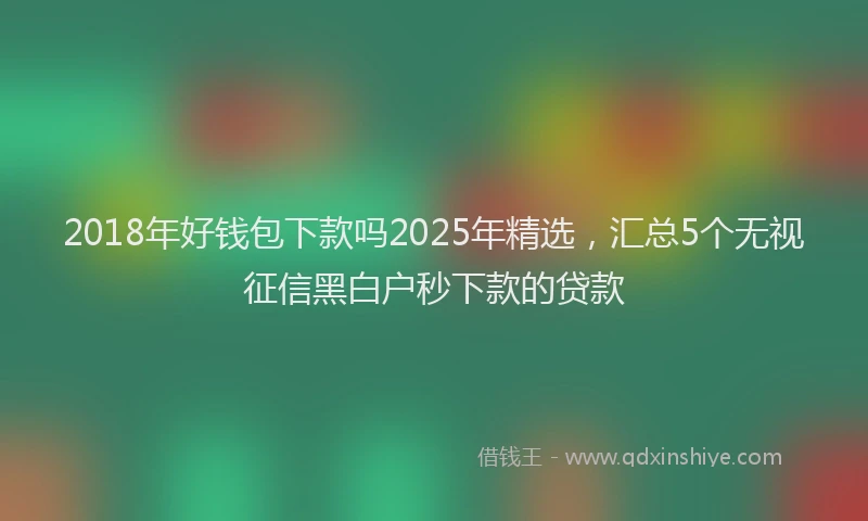 2018年好钱包下款吗2025年精选，汇总5个无视征信黑白户秒下款的贷款