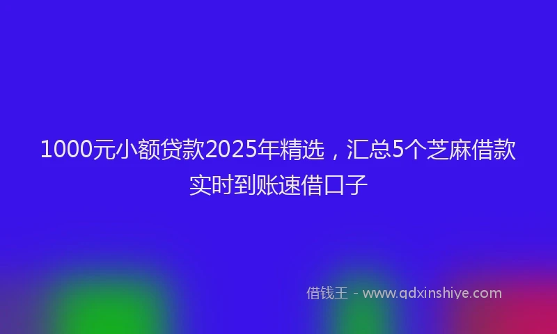 1000元小额贷款2025年精选，汇总5个芝麻借款实时到账速借口子
