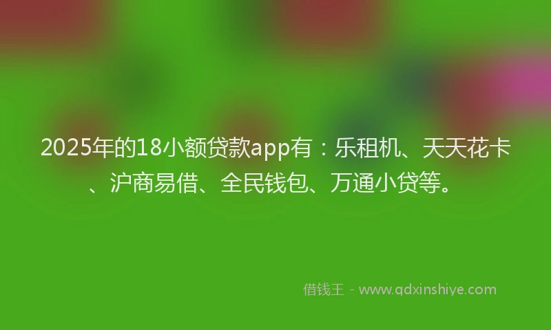 2025年的18小额贷款app有：乐租机、天天花卡、沪商易借、全民钱包、万通小贷等。