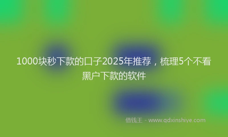 1000块秒下款的口子2025年推荐，梳理5个不看黑户下款的软件