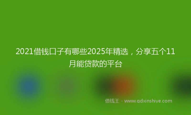2021借钱口子有哪些2025年精选，分享五个11月能贷款的平台