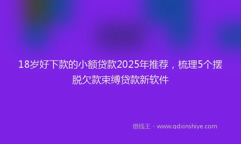18岁好下款的小额贷款2025年推荐，梳理5个摆脱欠款束缚贷款新软件