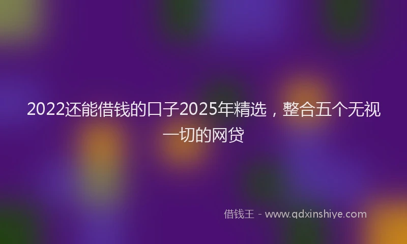 2022还能借钱的口子2025年精选，整合五个无视一切的网贷