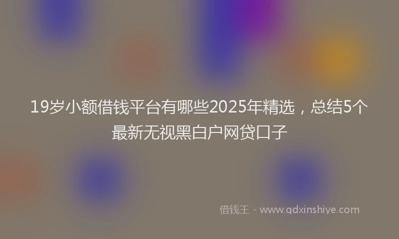 19岁小额借钱平台有哪些2025年精选，总结5个最新无视黑白户网贷口子