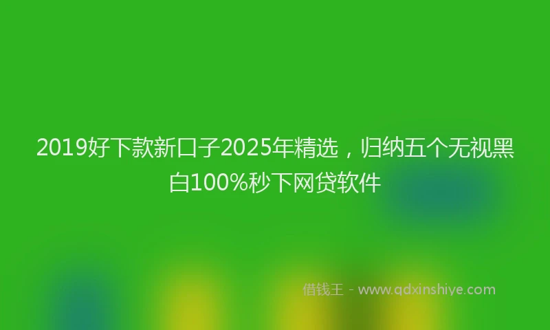 2019好下款新口子2025年精选，归纳五个无视黑白100%秒下网贷软件